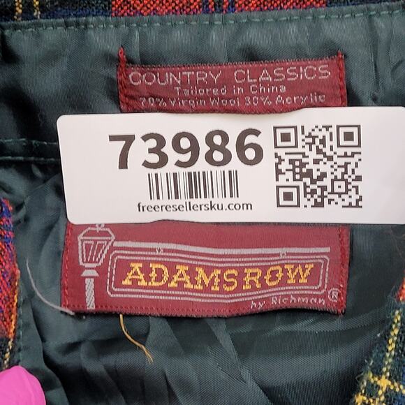 Adams-Row Country Wool Plaid Button Shirt Medium 21x28 Baggy Flannel - Picture 6 of 15